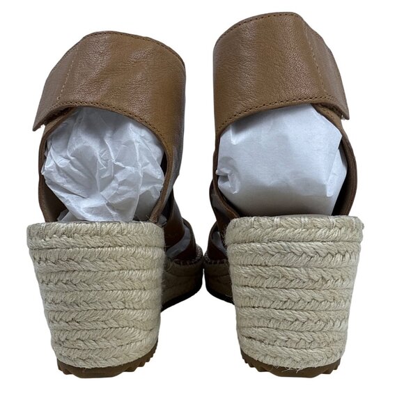Eileen Fisher Women's Willow Tumbled Tan Leather Wedge Espadrille Sandal 8 - Picture 7 of 10